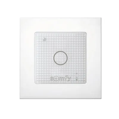 Somfy Funkwandsender Smoove Lighting io 1822651 | 1-Kanal Aufputz Funkschalter | Touch | 868MHz | inkl. Rahmen | weiß