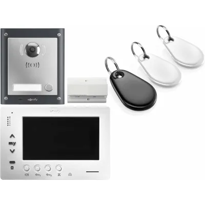 Somfy Video-Türsprechanlage VSYSTEMPRO Premium+ io Kit | 7" Farbdisplay | Nachtsicht | Zutrittskontrolle | Funk