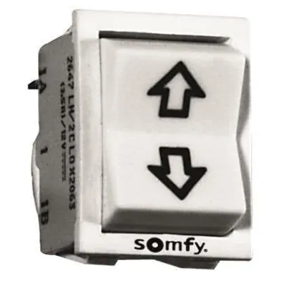 Somfy Jalousieschalter S 51 1870061 | Tastschalter 2-polig 24V DC | Aufputz | mechanisch | IP30 | matt weiß