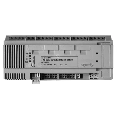 Somfy Motorcontroller animeo IB+ 4AC MoCo DRM 1860081 | Jalousie-Aktor 4x 230V | Hutschiene REG 720W grau