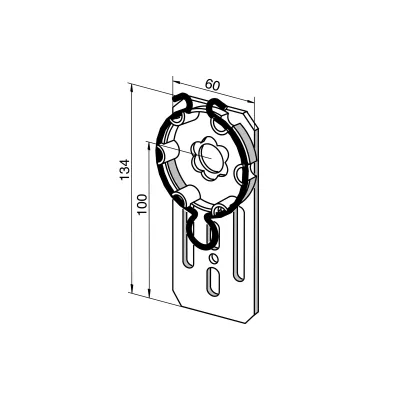 Somfy Flansch-Antriebslager 9703948 für LT50 Rohrmotor | verzinkt | höhenverstellbar | bis 50 Nm | große Öse