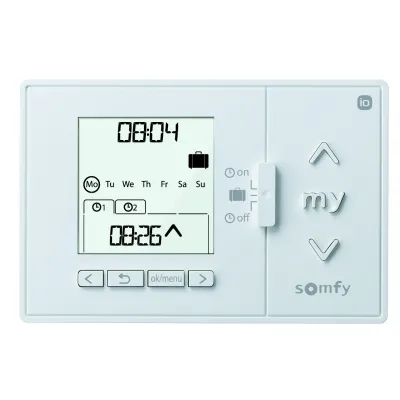 Somfy Funkprogrammschaltuhr Chronis io 1805227 | 1-Kanal Zeitschaltuhr | für Rollladen, Jalousien, Markisen | weiß