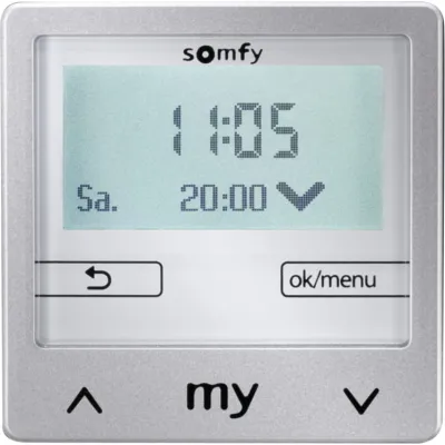 Somfy Zeitschaltuhr Chronis Smoove Uno S Pure 1805282 | Unterputz | 230V | 4 Schaltzeiten | Timer | für Rollladen | Weiß