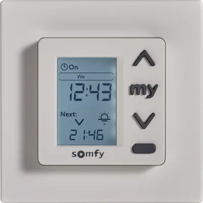 Somfy Zeitschaltuhr Chronis Uno 1870904 | Unterputz | elektronisch | 50x50 mm | für Rollladen, Raffstore | weiß