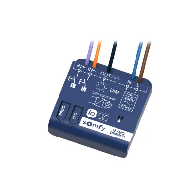 Somfy Funkempfänger Unterputz 1822663 | Licht dimmbar | io-homecontrol | TaHoma kompatibel | 230V | 100W | blau