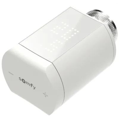 Somfy Heizkörper-Thermostat io 1870508 | Smart Home Thermostat | kompatibel mit TaHoma Alexa | flüsterleise | weiß