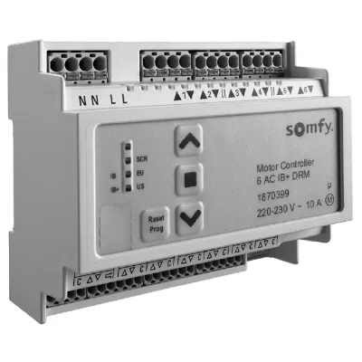 SOMFY Motorsteuergerät animeo IB+ 1870399 | 6-fach Jalousieaktor | REG | KNX | 230V | 3,15A | 12TE | IP20