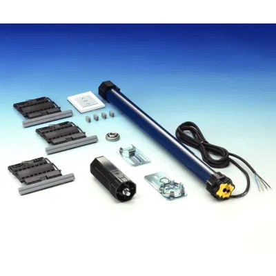 Somfy RS100 io Funk-Rohrmotor 10 Nm | SW60/SW70 | 45mm Ø | inkl. Wandsender | für Rollläden | Schwarz