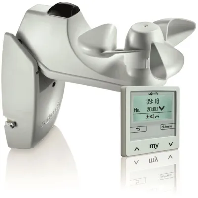 Somfy Jalousiesteuerung Soliris Smoove Uno 1818317 | Unterputz | Wind- & Sonnensensor | Automatik | Weiß | Kunststoff