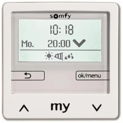 Somfy Jalousiesteuerung Soliris Smoove IB+ 1818315 | Unterputz | Zeitschaltuhr | Wind- & Sonnenautomatik | weiß