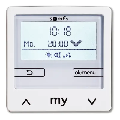 Somfy Jalousiesteuerung Soliris Smoove Uno Pure White 1818313 | Zeit-, Wind- & Sonnenautomatik | Unterputz | 230V | Weiß