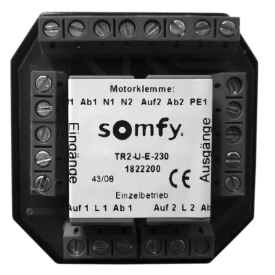 SOMFY Trennrelais TR1-U-E-230 1822199 | Unterputz | für Rollladen & Sonnenschutz | 230V | 1 Motor | Zentraleingang