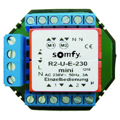 Somfy Trennrelais TR2-U-E-230 Mini 1822394 | Unterputz | für 2 Rollladenmotoren | 230V | Zentraleingang