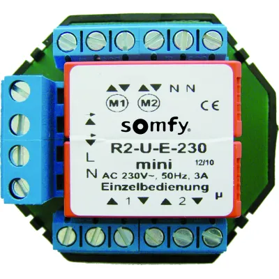 Somfy Trennrelais TR2-U-E-230 Mini 1822394 | Unterputz | für 2 Rollladenmotoren | 230V | Zentraleingang