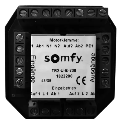 Somfy Trennrelais TR2-U-E-230 | 1822200 | Steuergerät Rollladen Jalousie Antriebe | Unterputz | 2 Motoren | 230V 3,15A