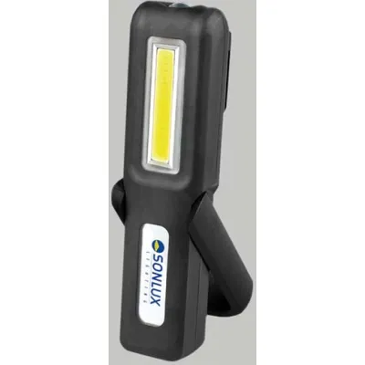 SONLUX Akku-Handstableuchte 74-0015-0001 | LED Taschenlampe | 200 lm | Magnethalterung | Powerbank | Schwarz