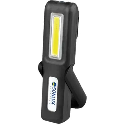 SONLUX Akku-Handstableuchte 74-0015-0001 | LED Taschenlampe | 200 lm | Magnethalterung | Powerbank | Schwarz