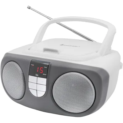 Soundmaster CD-Boombox SCD1400WE | UKW-Radio | CD, CD-R/RW Wiedergabe | AUX-In | Netz-/Batteriebetrieb | weiß