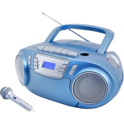 Soundmaster Radiorecorder SCD5800BL | CD MP3 Kassettenrekorder | UKW Radio | USB | Mikrofon | Lichteffekt | Blau
