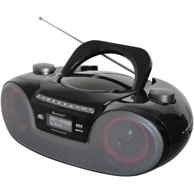 Soundmaster CD Boombox SCD8300SW | DAB+ Radio | Bluetooth | USB SD MP3 | Hörbuchfunktion | 2x6W RMS | schwarz