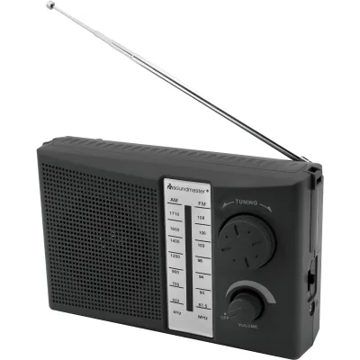 Soundmaster Kofferradio TR490SW | UKW/MW Radio | Netz- & Batteriebetrieb | 3,5 mm Kopfhörer | Teleskopantenne | schwarz