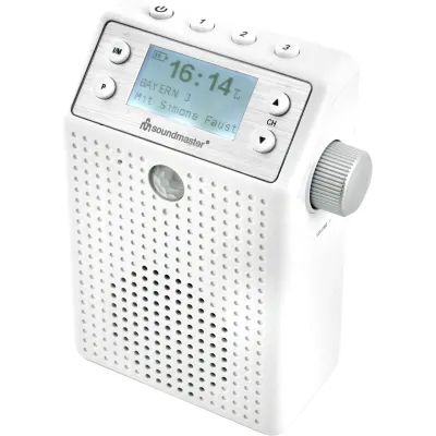 Soundmaster Steckdosenradio DAB60WE | DAB+ UKW Radio | Bluetooth | Akku | Bewegungsmelder | Weiß