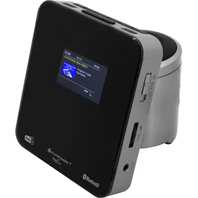 Soundmaster Uhrenradio UR260SI | DAB+ Digitalradio | Bluetooth 5.0 | USB & microSD | Dual Alarm | Schwarz-Silber