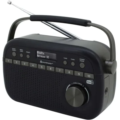Soundmaster Kofferradio DAB280 | Digitalradio DAB+ UKW RDS | 40 Senderspeicher | Wecker | Sleep-Timer | schwarz