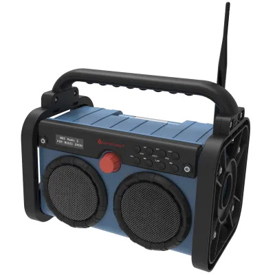 Soundmaster Baustellenradio DAB85BL | DAB+ UKW RDS | Bluetooth | Akku | LED | IP44 | blau-schwarz