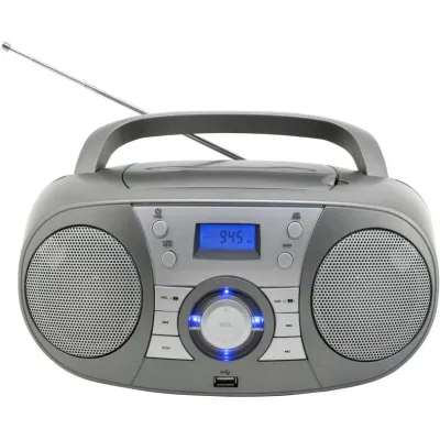 Soundmaster CD-Radio SCD1800TI | DAB+ UKW RDS | Bluetooth | MP3 CD USB | 2 Weckzeiten | Hörbuchfunktion | Titan