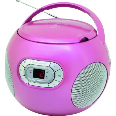 Soundmaster CD-Boombox SCD2120PI | tragbarer CD-Player UKW-Radio | Hörbuchfunktion | Kopfhöreranschluss | Pink