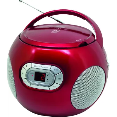 Soundmaster SCD2120RO CD-Boombox Rot | UKW-Radio | CD-Player | Hörbuchfunktion | Kopfhöreranschluss