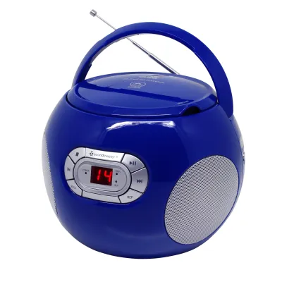 Soundmaster CD-Boombox SCD2120BL | UKW-Radio & CD-Player | Hörbuchfunktion | Kopfhöreranschluss | blau