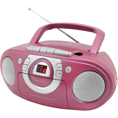 Soundmaster CD Boombox SCD5100PI | Radio UKW | CD-Player CD-R/RW | Kassettenabspieler | AUX-In | Kopfhörer | Pink