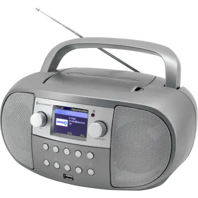 Soundmaster Boombox SCD7600TI | DAB+ Internetradio WLAN | UKW | Bluetooth | CD-Player | USB | Wecker | grau