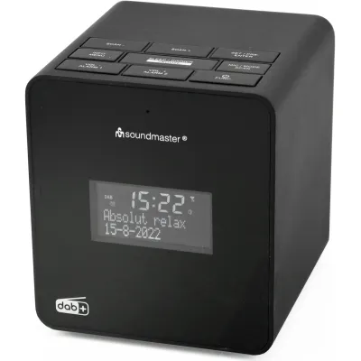 Soundmaster Uhrenradio UR109SW | DAB+ UKW RDS Radiowecker | 2 Weckzeiten | Sprachaufnahme | USB-Ladefunktion | Schwarz