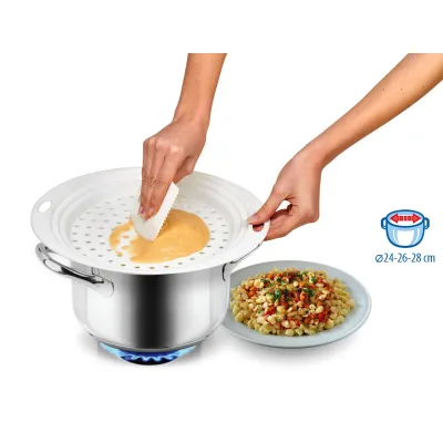 Metaltex Spätzlebrett Quick 251717 | Spätzlebrett mit Schaber | Kunststoff | für Töpfe bis 28 cm | spülmaschinengeeignet