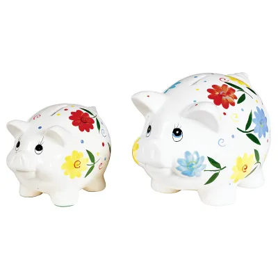 Sparschwein 23cm Schloss blu
