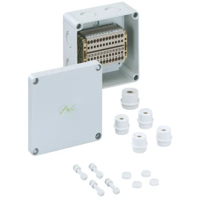 Spelsberg Reihenklemmengehäuse RK 4/12 SL-12x4qmm | 12 Klemmen 4mm² | IP66 | 130x130x75mm | Aufputz | grau