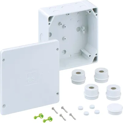 Spelsberg Abzweigkasten WK 160-L | IP54 | 165x165x76mm | 16mm² | 12 Kabeleinführungen | Kunststoff grau