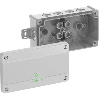 Spelsberg Abzweigkasten Abox 025/2 AB-L | IP66 | 152x87x52mm | Kunststoff | 2,5mm² | 12 Einführungen | grau