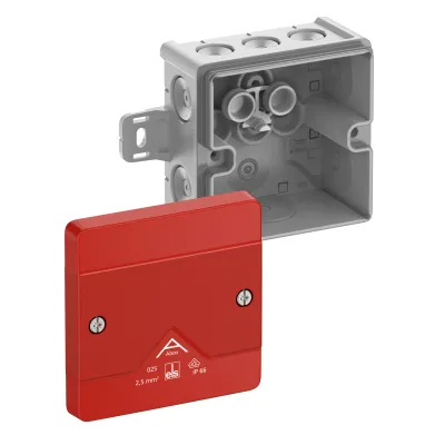 Spelsberg Abzweigkasten Abox 025 AB-L/SB | IP66 | 87x87x52mm | Kunststoff | 2,5mm² | 9 Dichtmembraneinführungen | rot