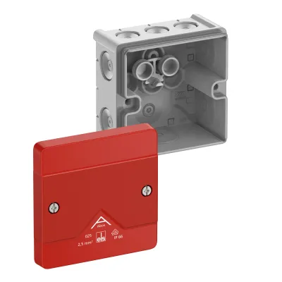 Spelsberg Abzweigkasten Abox 025-L/SB | IP66 | 87x87x52 mm | Kunststoff | 2,5mm² | halogenfrei | 9 Einführungen | rot