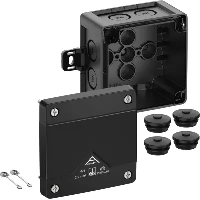 Spelsberg Abzweigkasten Abox Pro 025 AB-L/sw 40200101 | IP66/IP67/IP69 | 92x92x60mm | Kunststoff | 2,5mm² | schwarz
