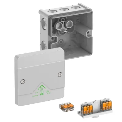 Spelsberg Abzweigkasten Abox SLK-2,5² 80247001 | IP66 | Schraubenlose Klemmen | 87x87x52mm | Kunststoff | Grau