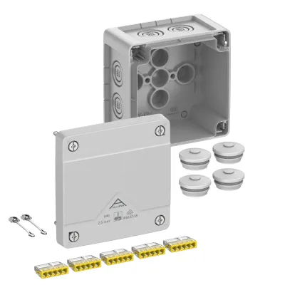 Spelsberg Abzweigkasten Abox Pro 040-2,5² | IP66/IP67/IP69 | 102x102x70mm | 5-pol Wago-Klemmen | grau | Kunststoff