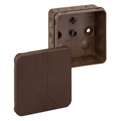 Spelsberg Abzweigdose 2K-12-L/br | Verbindungsdose IP55 Feuchtraum | 85x85x37mm | Kunststoff | halogenfrei | braun