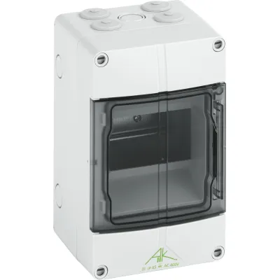 Spelsberg Kleinverteiler AK 05 | 5TE | IP65 | 1-reihig | 400V | Kunststoff grau | Tür transparent | 125x200x122mm
