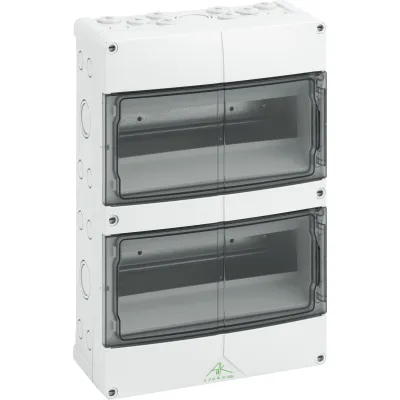 Spelsberg Kleinverteiler AK 24 73542401 | IP65 Aufputz Verteiler 24TE | 2-reihig | Kunststoff | transparent | grau