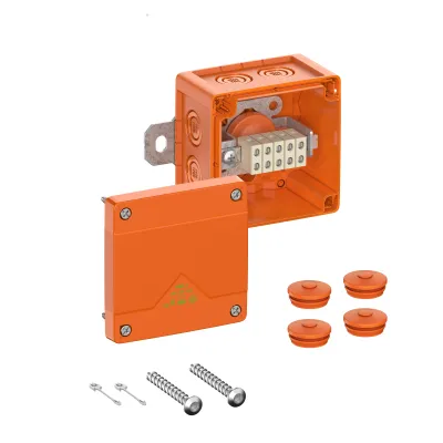 Spelsberg Kabelabzweigkasten WKE 2-5x1,5² 86650201 | IP66 | E90 Funktionserhalt | 100x100x70mm | halogenfrei | orange